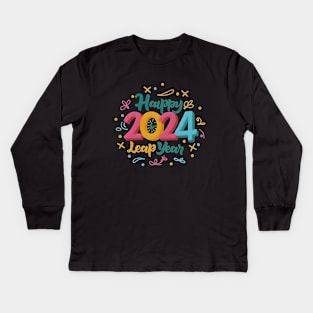 Happy Leap Year 2024 Kids Long Sleeve T-Shirt